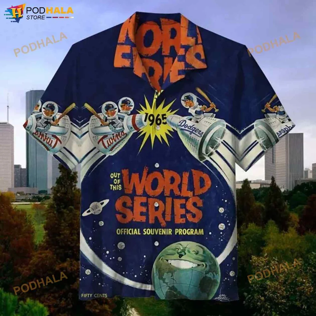 1966 World Series Retro Hawaiian Shirt With Astronauts And Space Motif