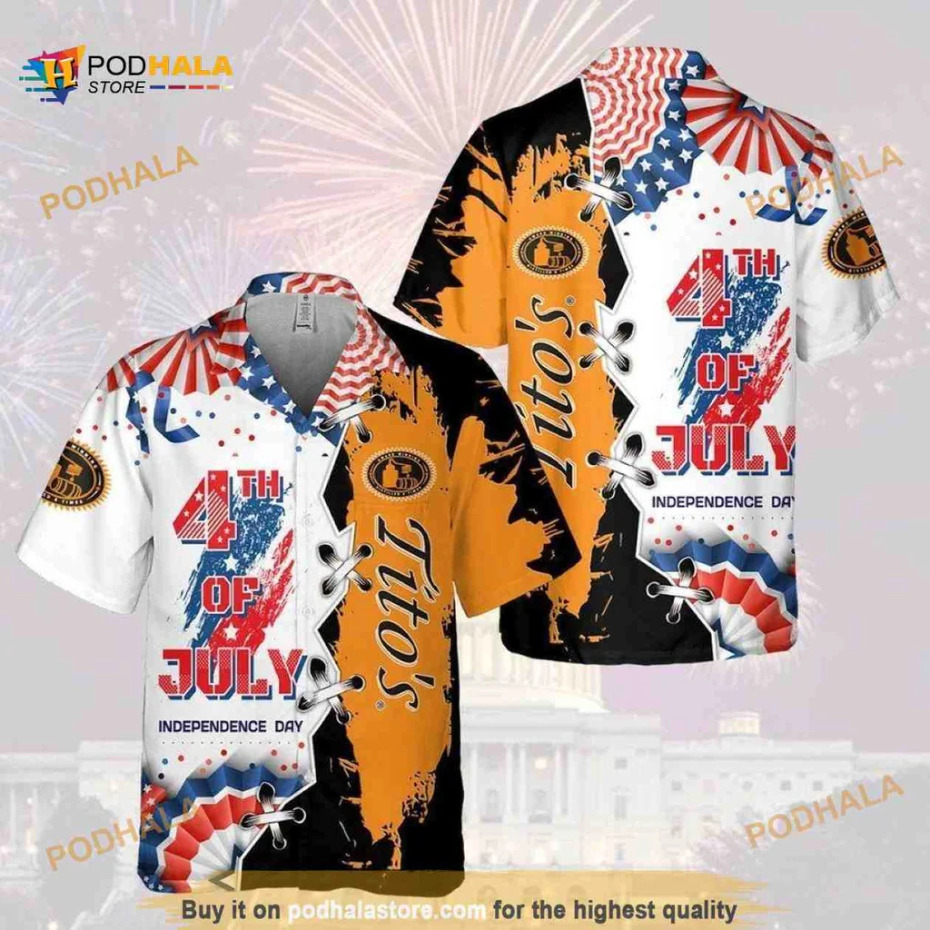 4th Of July Titos Hawaiian Shirt, Funny Independence Day Design