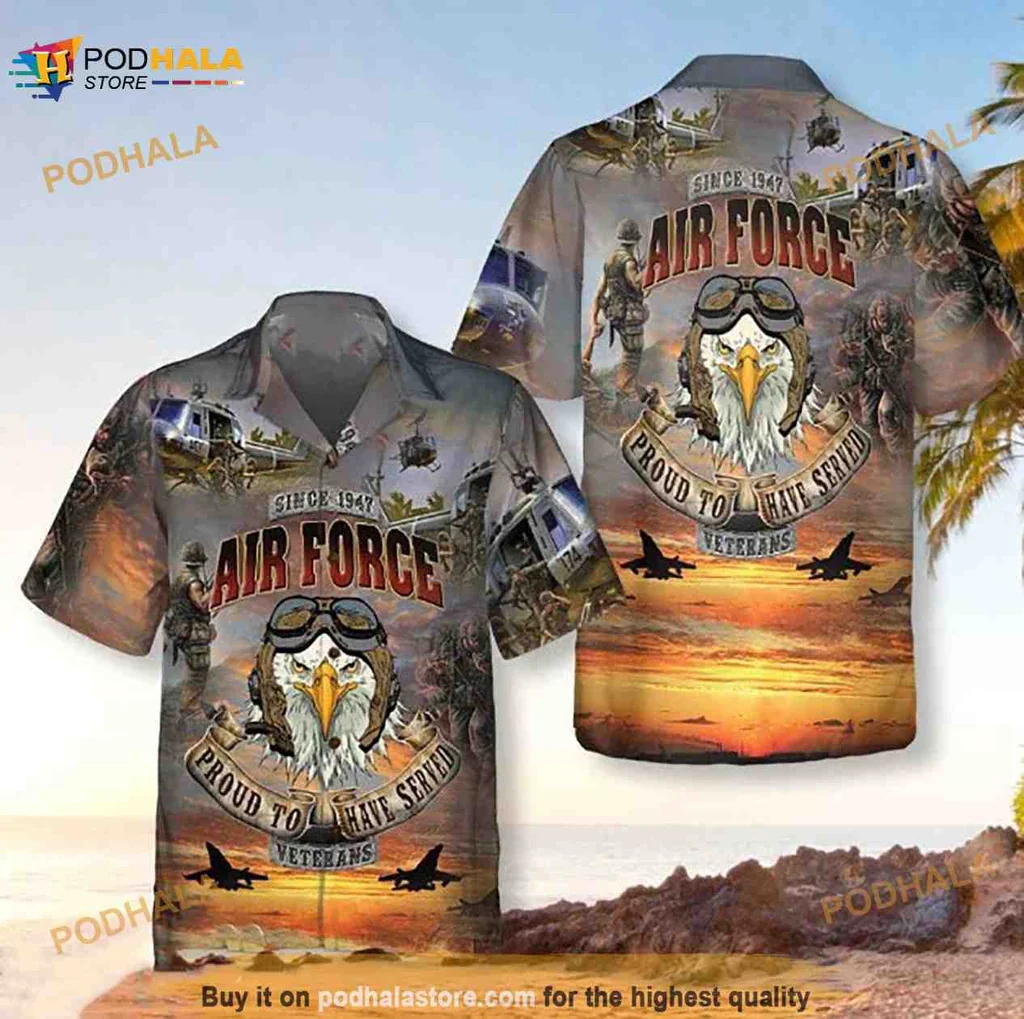 Air Force Veteran Hawaiian Shirt Proud To Have Served With Eagle Design