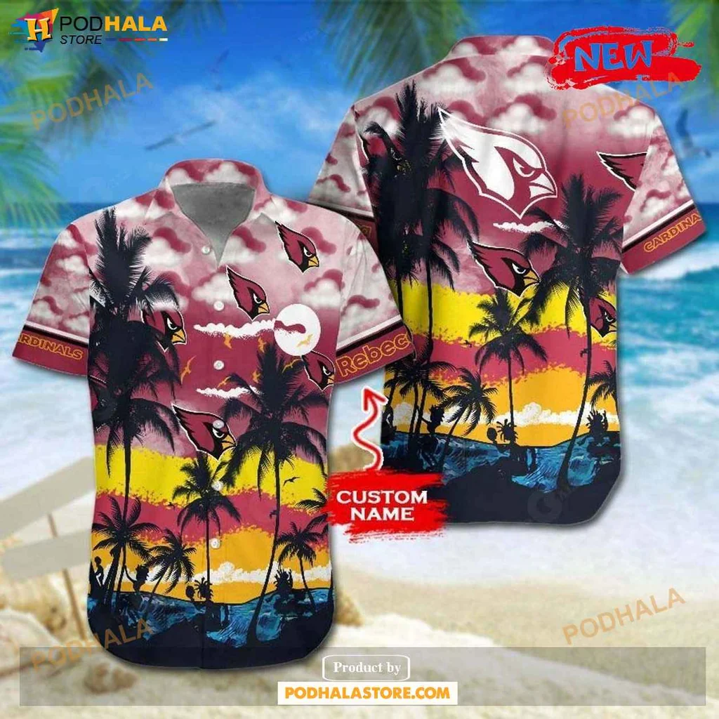 Aloha Arizona Cardinals Hawaiian Shirt, Vibrant Sunset Design For Fans