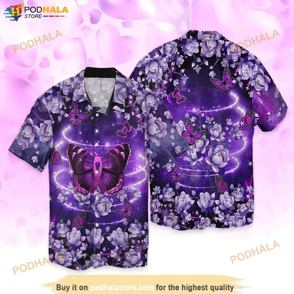 Aloha Butterfly Floral Hawaiian Shirt, Memorial Day Colorful Nature Design
