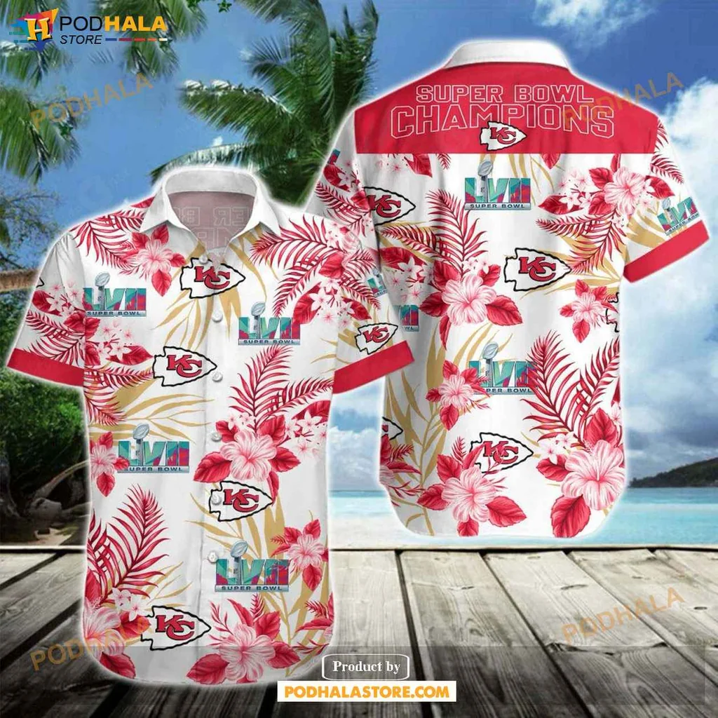 Aloha Chiefs Fan Hawaiian Shirt, Kansas City Chiefs Super Bowl Champions Design