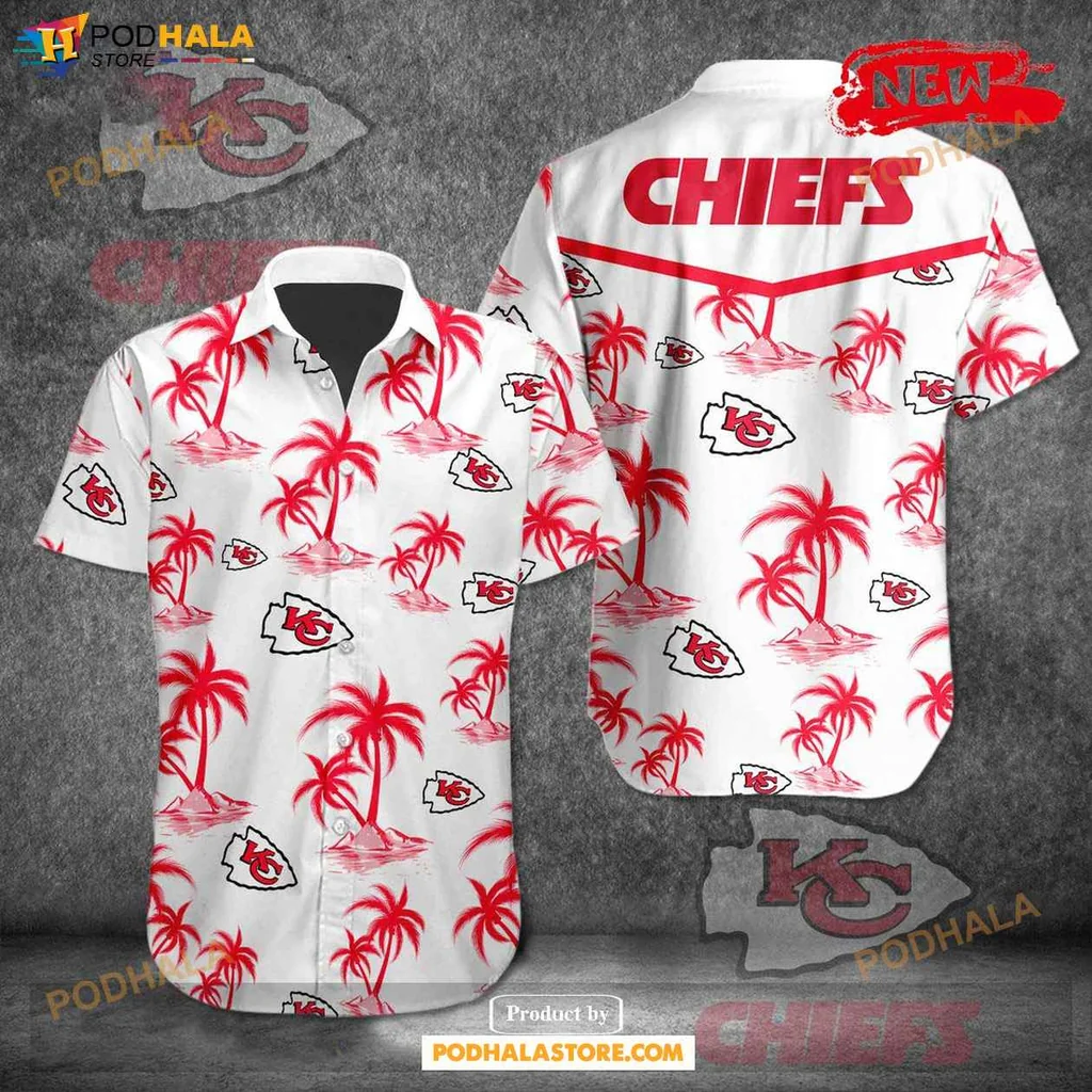Aloha Chiefs Tropical Shirt, Vibrant Summer Button Shirt With Palm Trees