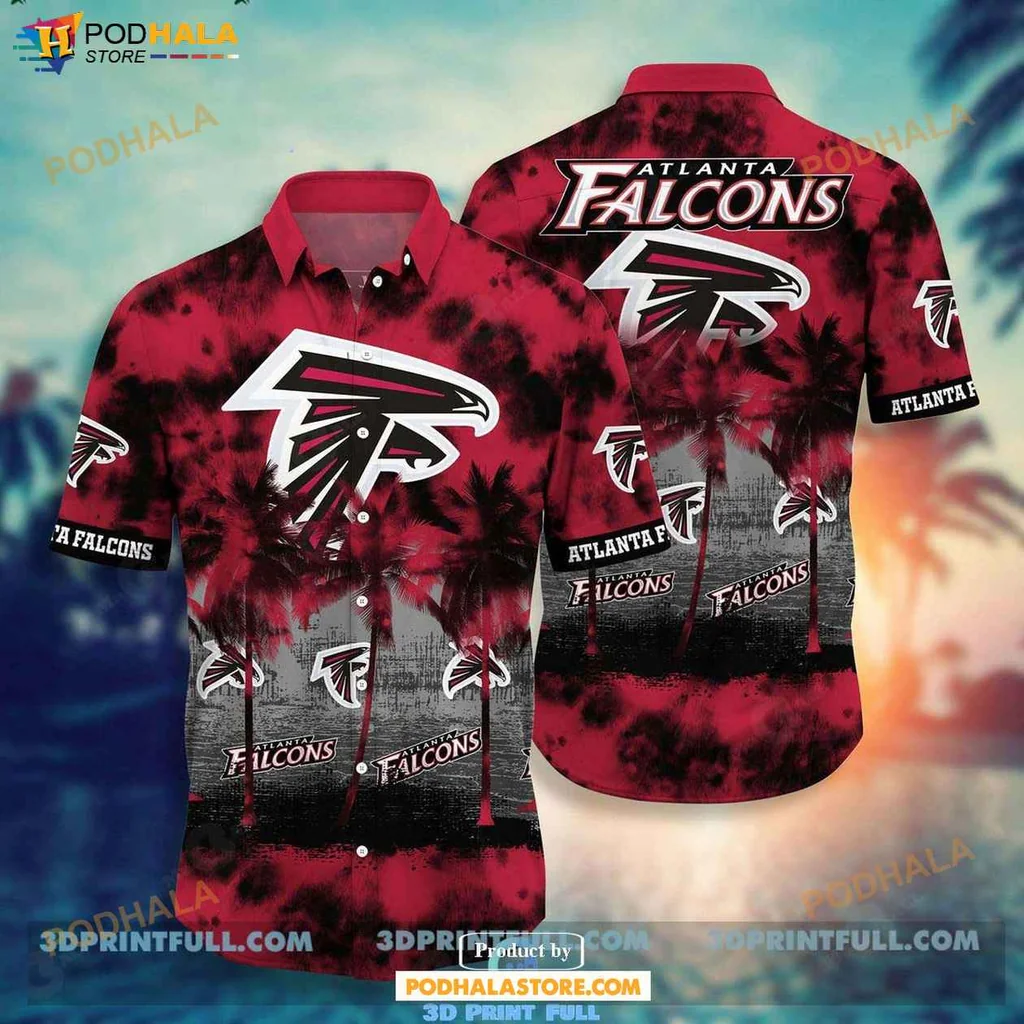 Aloha Falcons Fan Hawaiian Shirt, Atlanta Falcons Tropical Design For Summer Fun