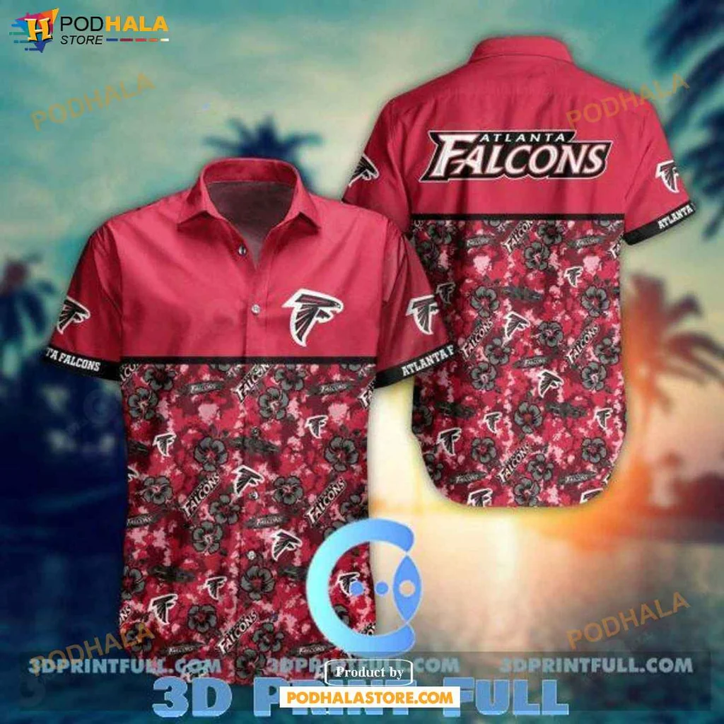 Aloha Falcons Floral Shirt, Vibrant Atlanta Falcons Design For Summer Fun