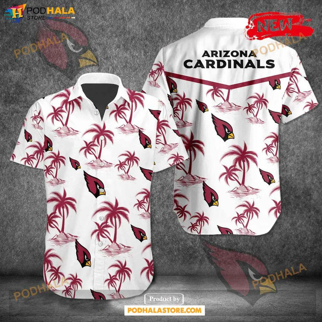 Aloha Palm Trees Hawaiian Shirt Arizona Cardinals Tropical Summer Button Up Shirt