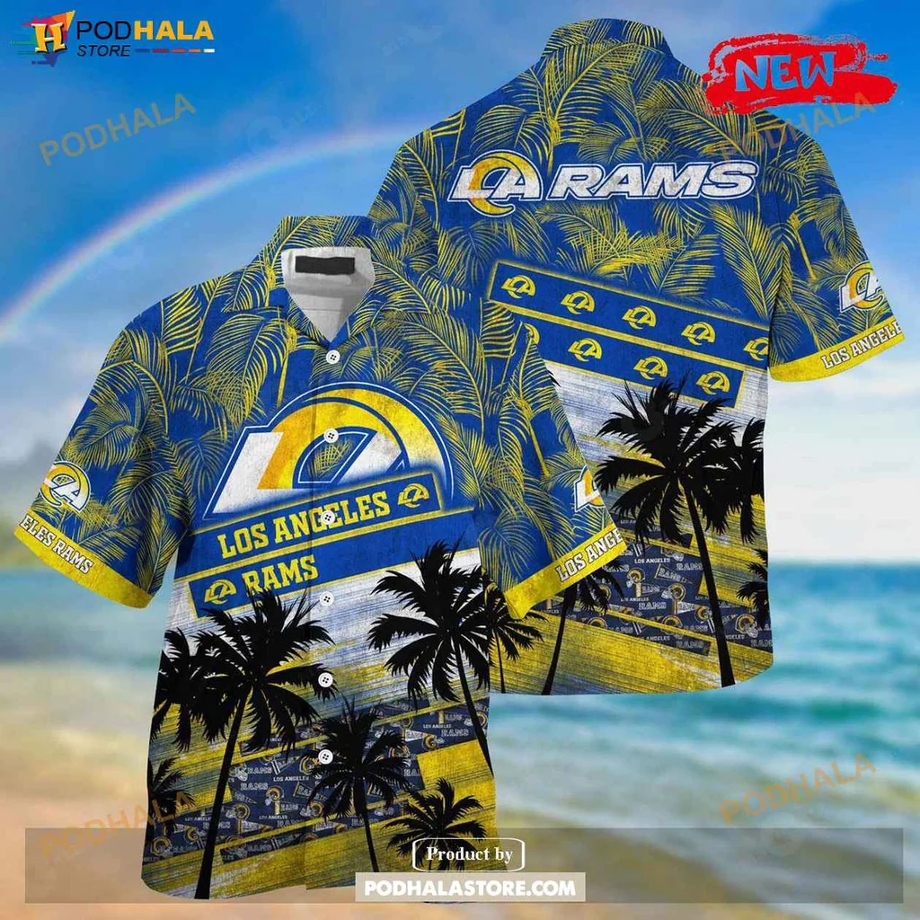 Aloha Rams Fan Shirt, Los Angeles Rams Tropical Design Summer Shirt