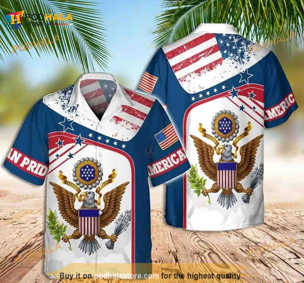 American Eagle Patriotic Hawaiian Shirt With American Pride Design