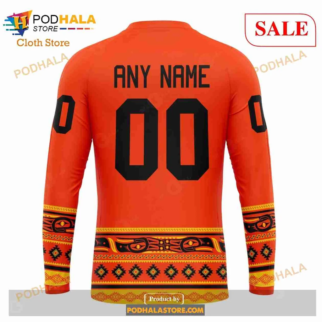 Anaheim Ducks 3d Hoodie With Bold Logo And Vibrant Orange Design - Product View 5 Anaheim Ducks 3d Hoodie With Bold Logo And Vibrant Orange Design - Product View 5