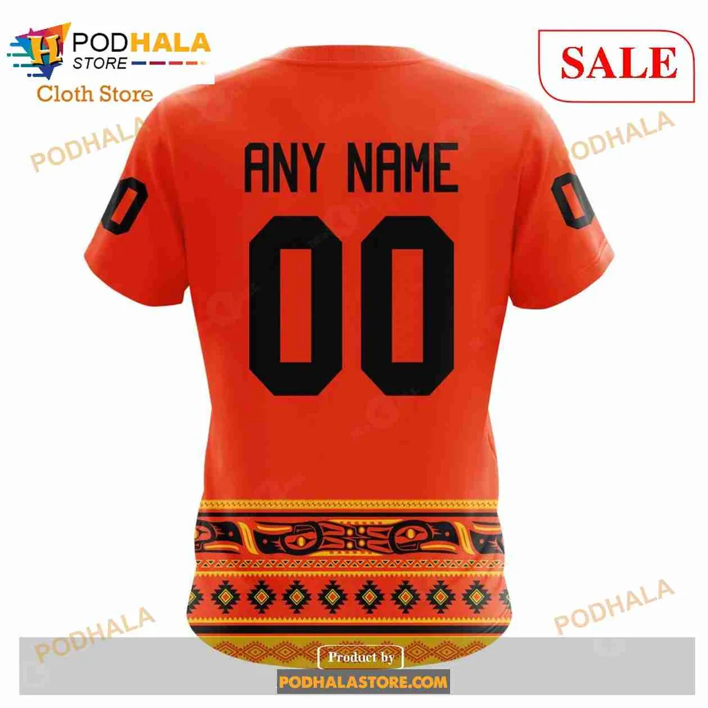 Anaheim Ducks 3d Hoodie With Bold Logo And Vibrant Orange Design - Product View 7 Anaheim Ducks 3d Hoodie With Bold Logo And Vibrant Orange Design - Product View 7
