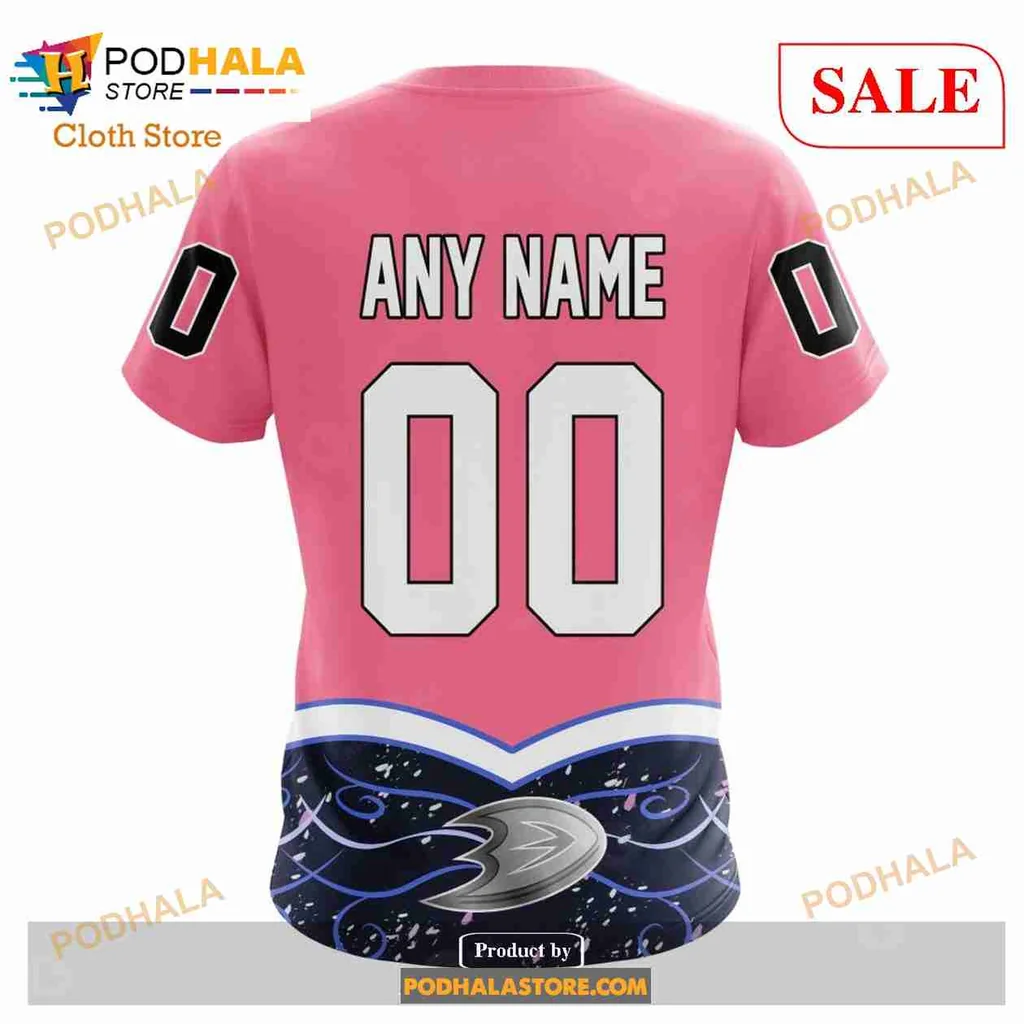Anaheim Ducks Cancer Awareness 3d Hoodie, Supportive Pink Design - Product View 7 Anaheim Ducks Cancer Awareness 3d Hoodie, Supportive Pink Design - Product View 7