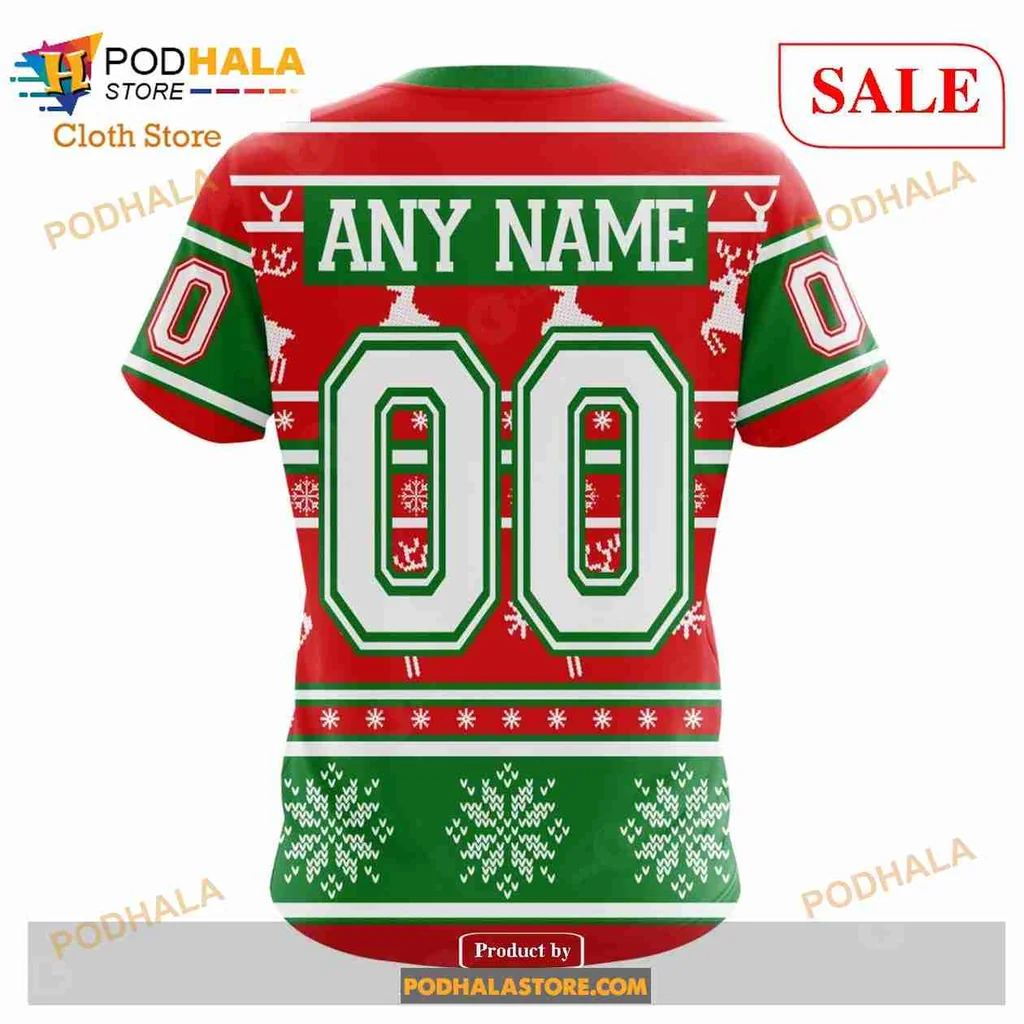 Anaheim Ducks Christmas Hoodie With Santa Hat And Reindeer Pattern - Product View 7 Anaheim Ducks Christmas Hoodie With Santa Hat And Reindeer Pattern - Product View 7