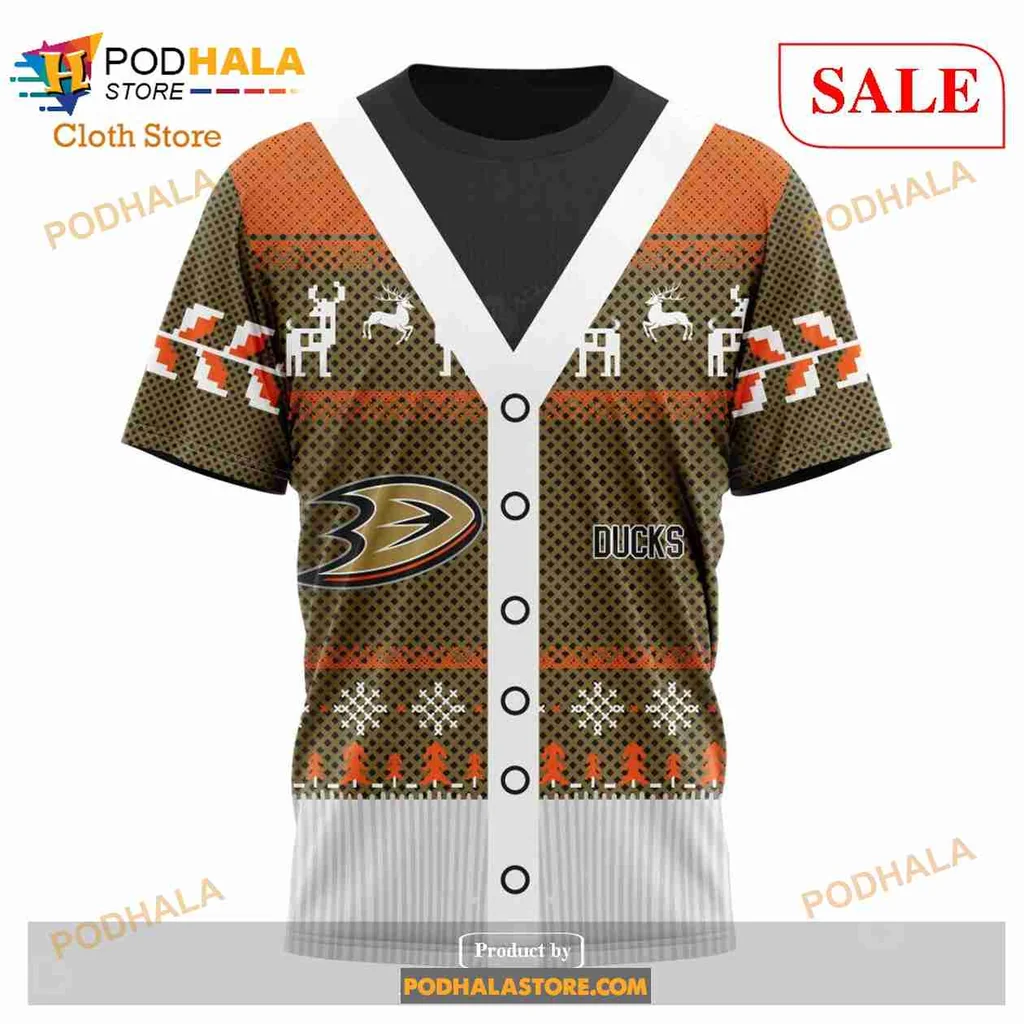 Anaheim Ducks Christmas Pattern Hoodie With Reindeer Design - Product View 6 Anaheim Ducks Christmas Pattern Hoodie With Reindeer Design - Product View 6
