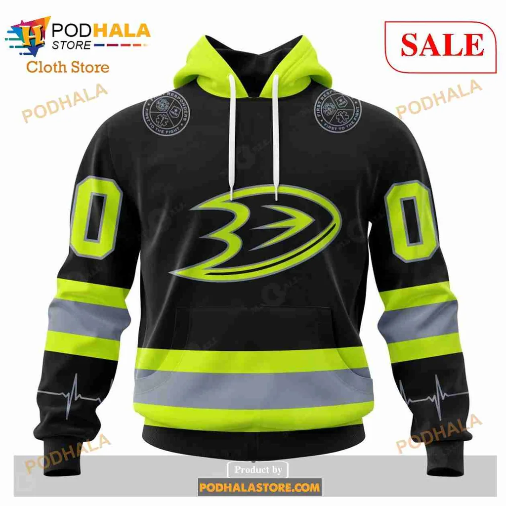 Anaheim Ducks Firefighter 3d Hoodie With Custom Player Number
