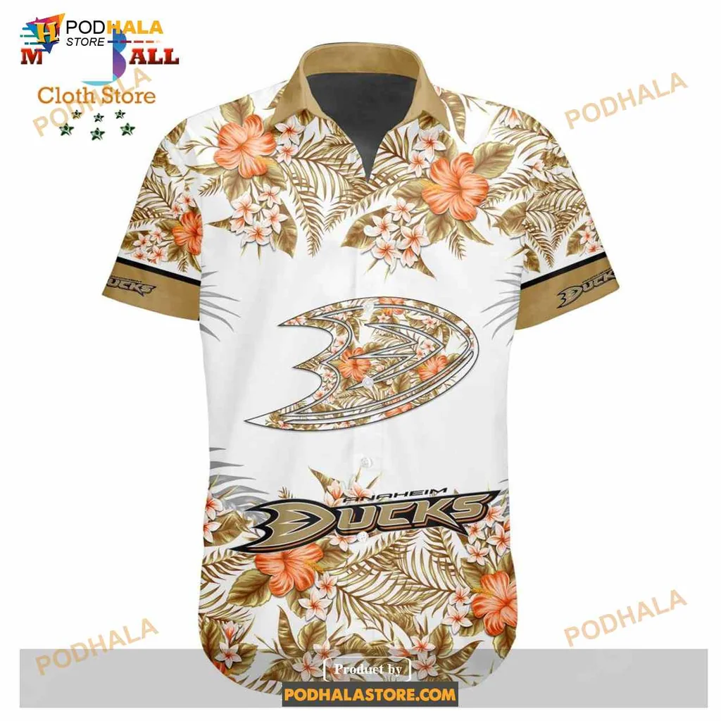 Anaheim Ducks Floral Hawaiian Shirt With Colorful Tropical Design