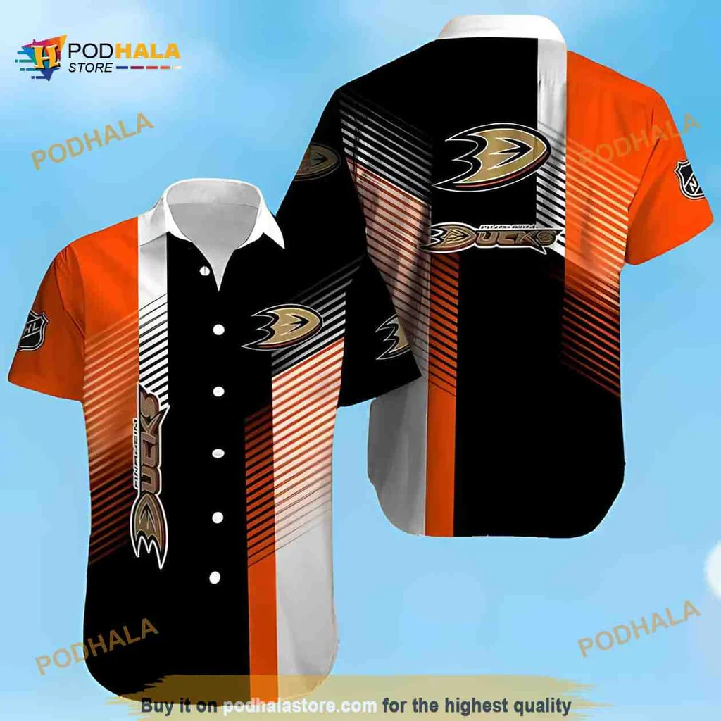 Anaheim Ducks Hawaiian Shirt Featuring Bold Logo And Vibrant Colors