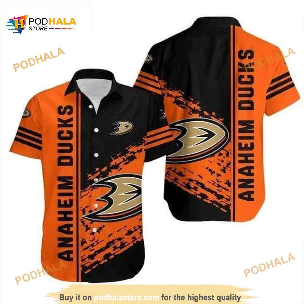 Anaheim Ducks Hawaiian Shirt Featuring Bold Team Colors And Logo