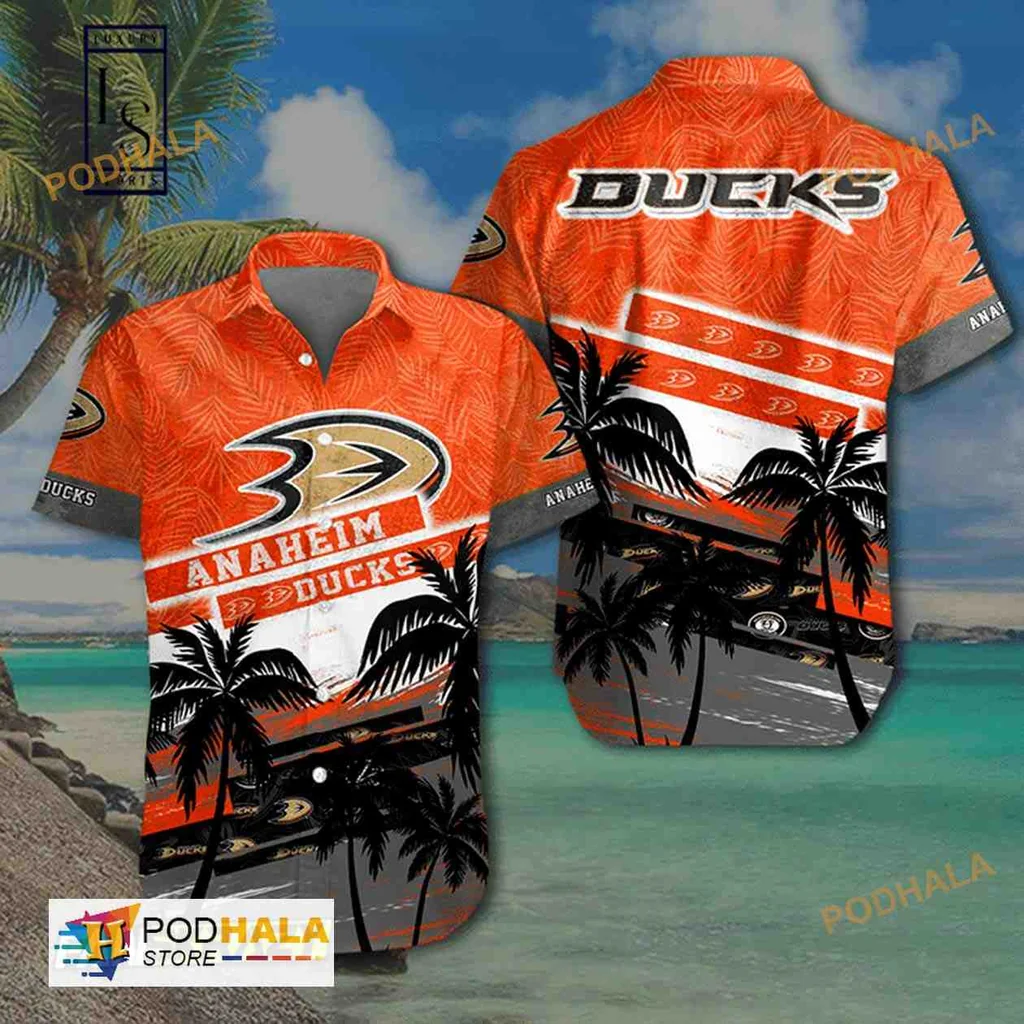 Anaheim Ducks Hawaiian Shirt With Tropical Design For Beach Lovers