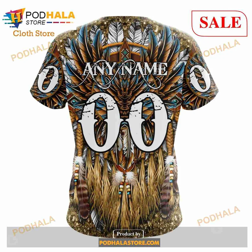 Anaheim Ducks Native American Hoodie Featuring Colorful Feather Design - Product View 7 Anaheim Ducks Native American Hoodie Featuring Colorful Feather Design - Product View 7