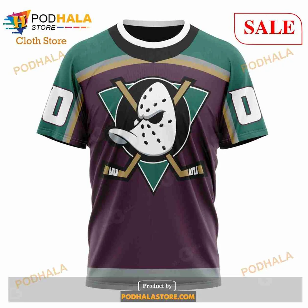 Anaheim Ducks Retro Hoodie With Playful Cartoon Duck Design - Product View 6 Anaheim Ducks Retro Hoodie With Playful Cartoon Duck Design - Product View 6