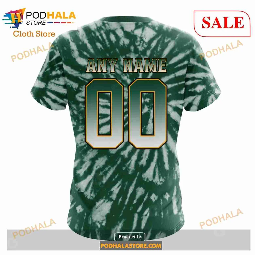Anaheim Ducks Retro Tie Dye Hoodie With Vibrant Green And White Design - Product View 7 Anaheim Ducks Retro Tie Dye Hoodie With Vibrant Green And White Design - Product View 7