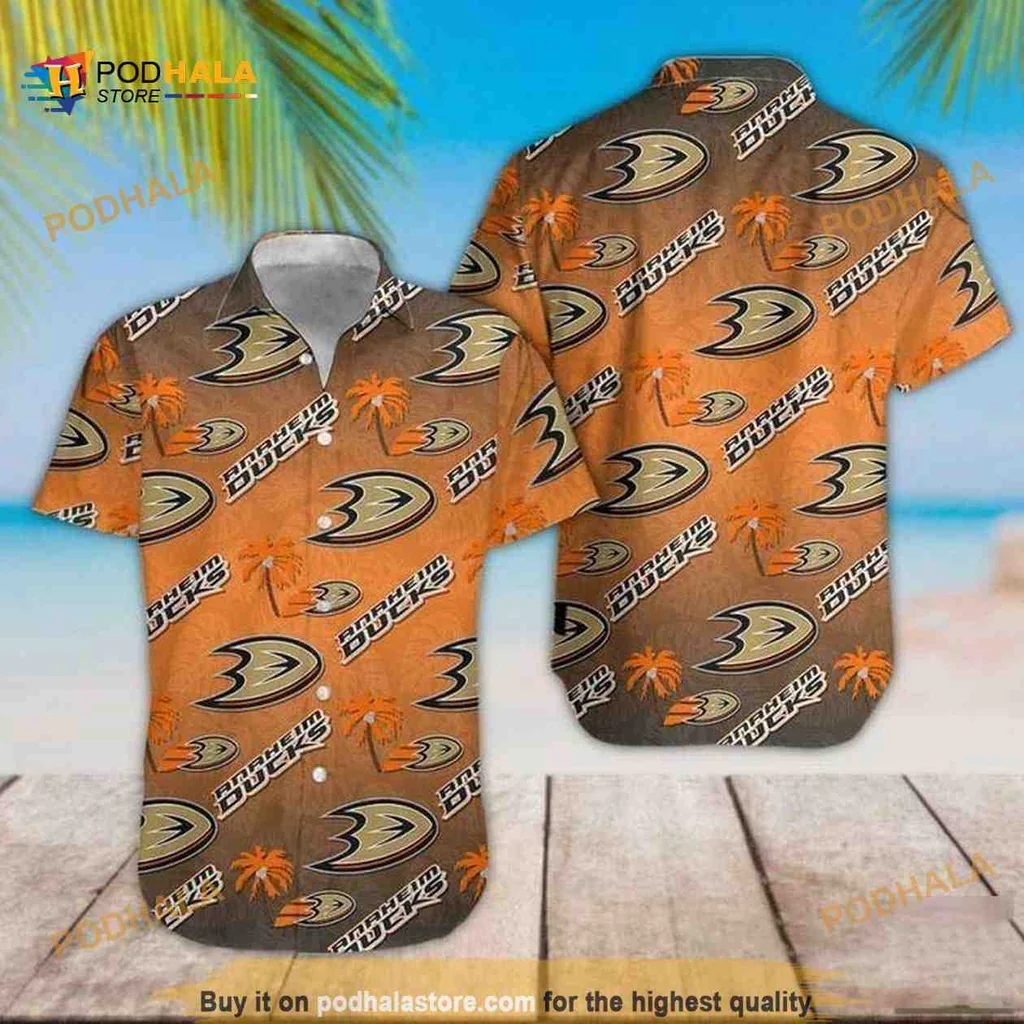 Anaheim Ducks Tropical Shirt Featuring Vibrant Hawaiian Design