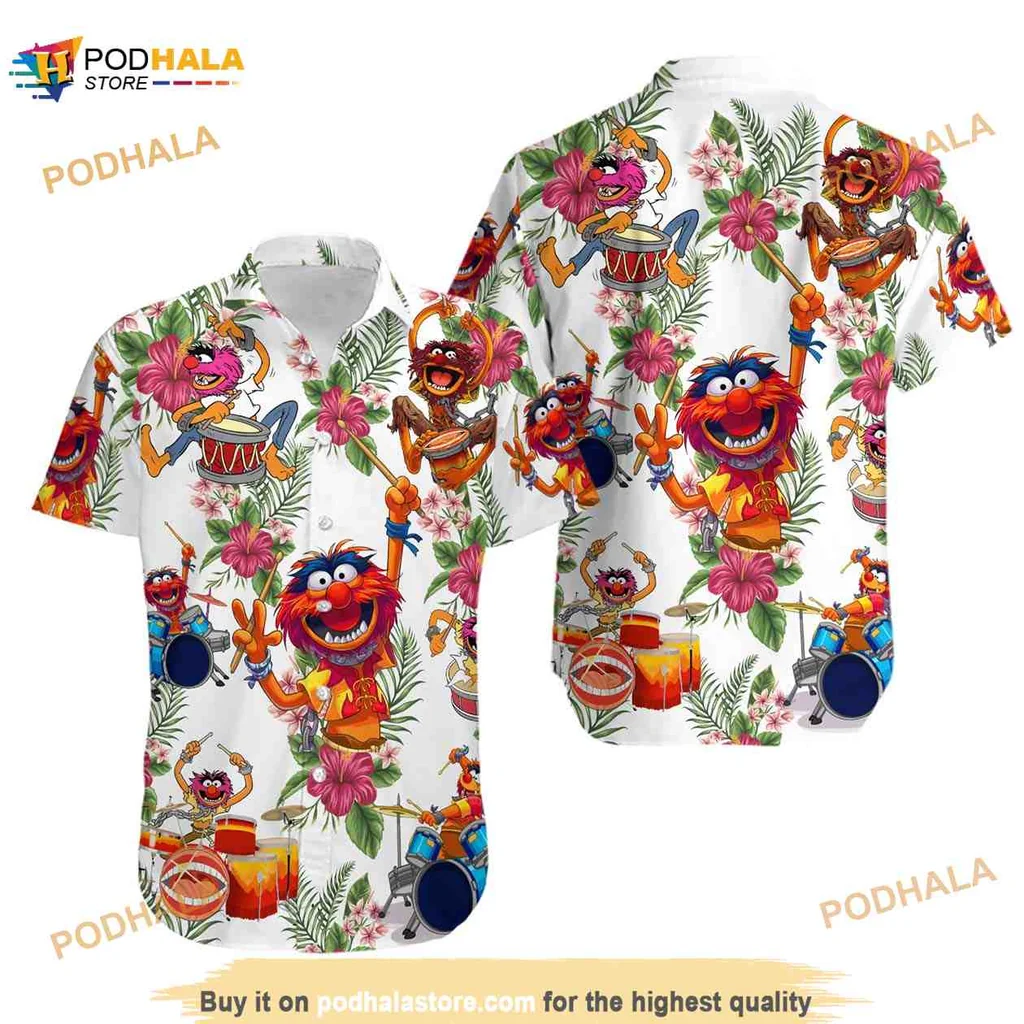 Animal Muppets Hawaiian Shirt Featuring Vibrant Tropical Design