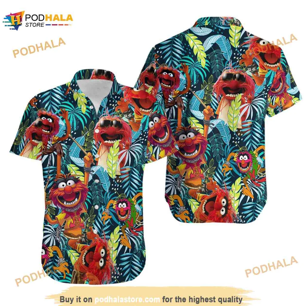 Animal Muppets Hawaiian Shirt With Tropical Design