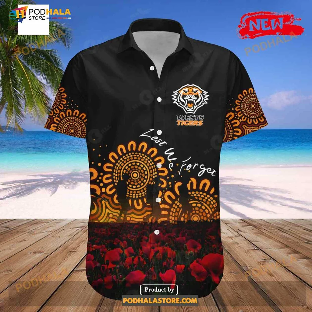 Anzac Day Aboriginal Hawaiian Shirt With Love We Forget Design