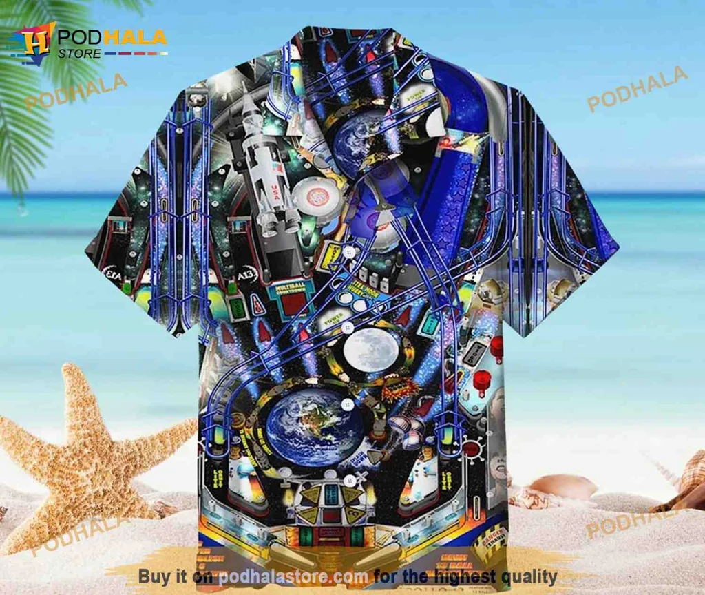 Apollo 13 Pinball Hawaiian Shirt Featuring Cosmic Design