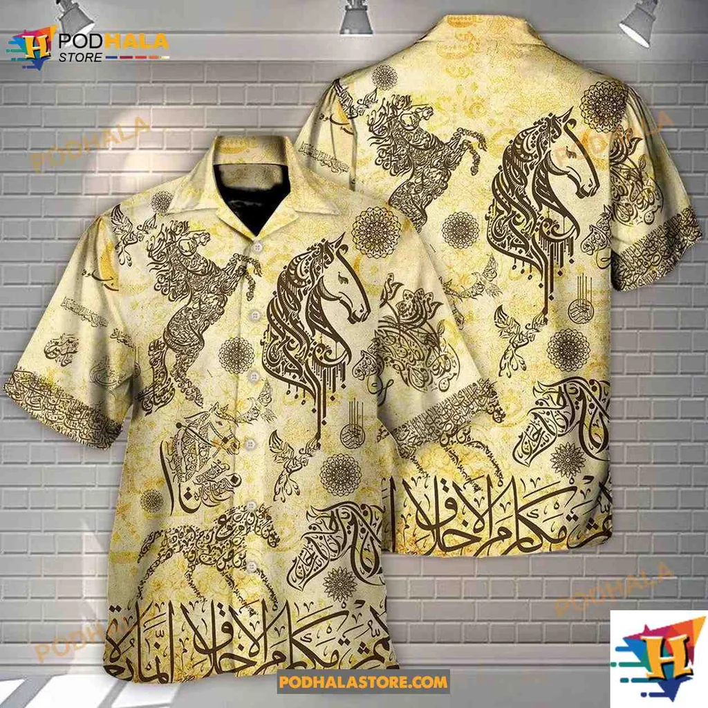 Arabian Horses Aloha Shirt, Artistic Design For Horse Lovers Arabian Horses Aloha Shirt, Artistic Design For Horse Lovers