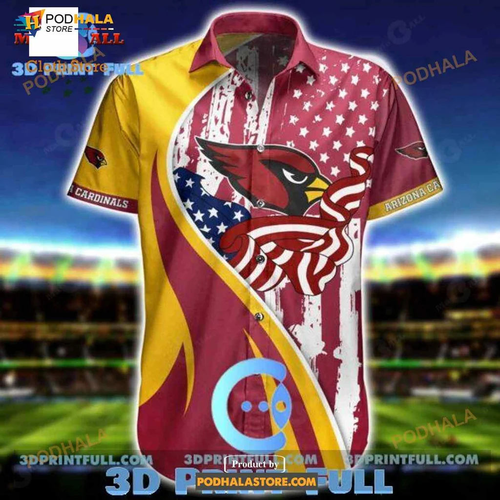 Arizona Cardinals Fan Hawaiian Shirt With Bold Red And Yellow Design