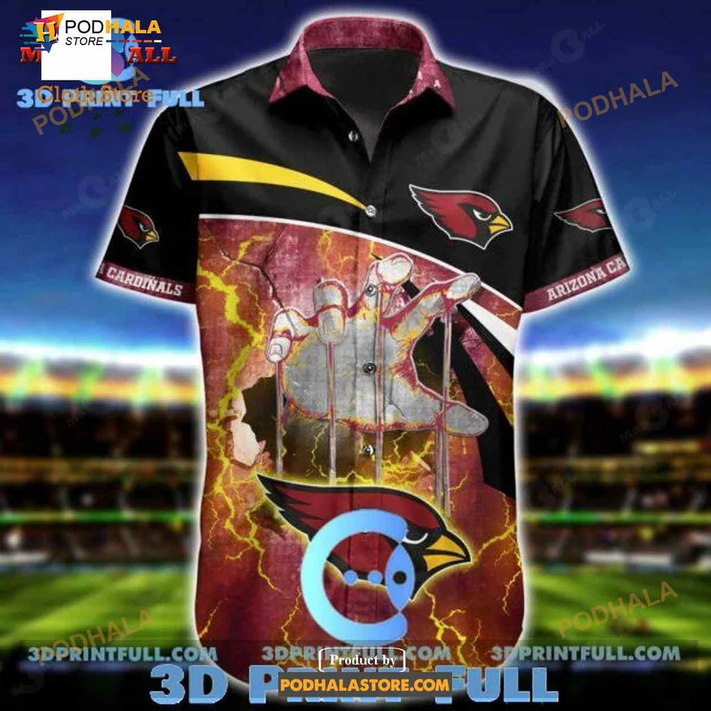 Arizona Cardinals Fan Hawaiian Shirt With Bold Team Logo And Colors
