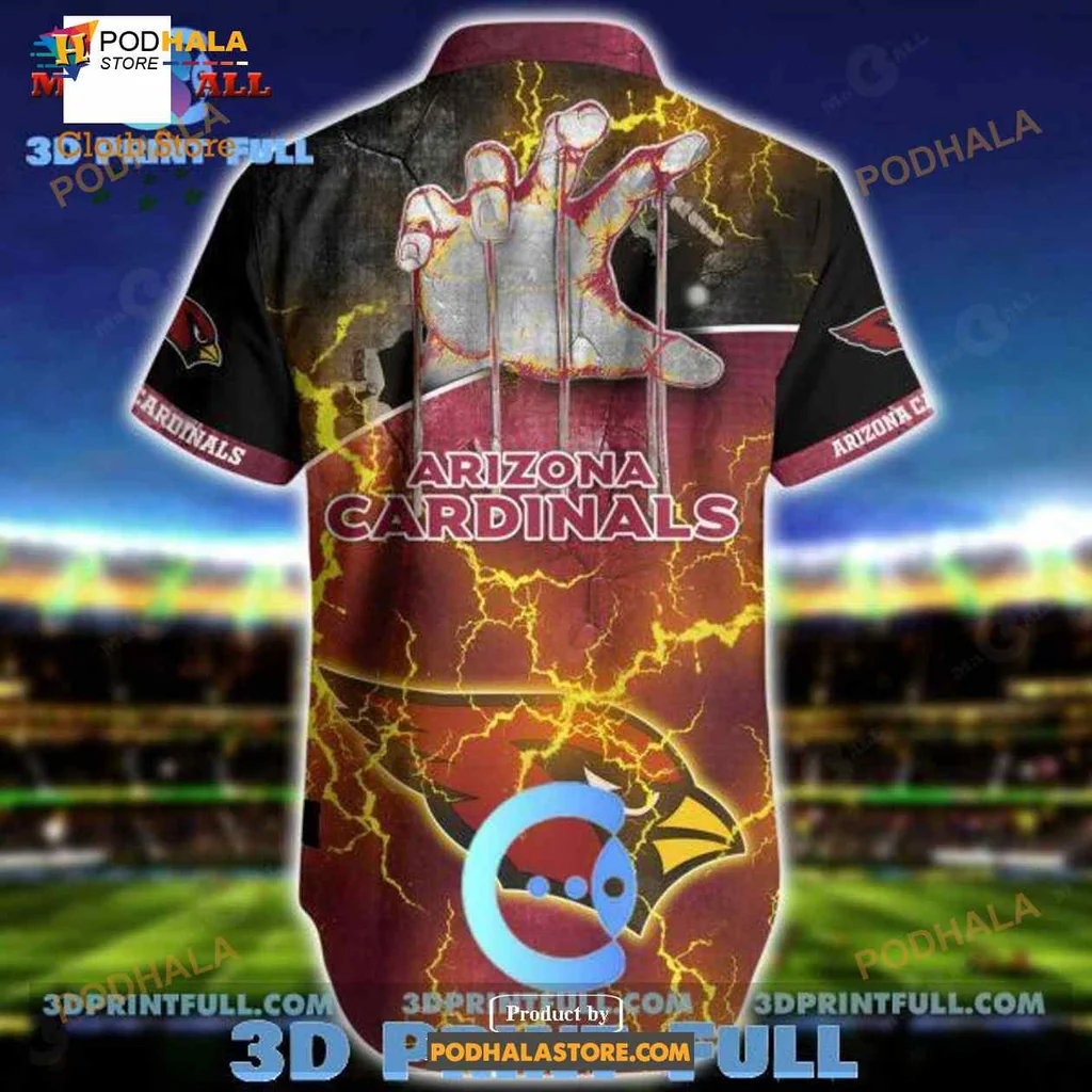 Arizona Cardinals Fan Aloha Shirt With Bold Team Logo And Colors Arizona Cardinals Fan Aloha Shirt With Bold Team Logo And Colors