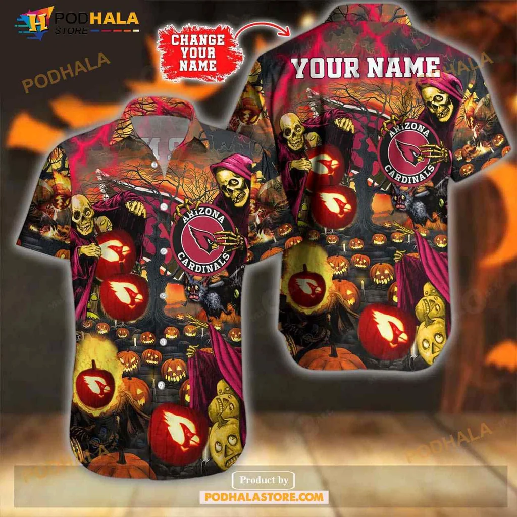 Arizona Cardinals Halloween Shirt Featuring Spooky Design And Team Logo