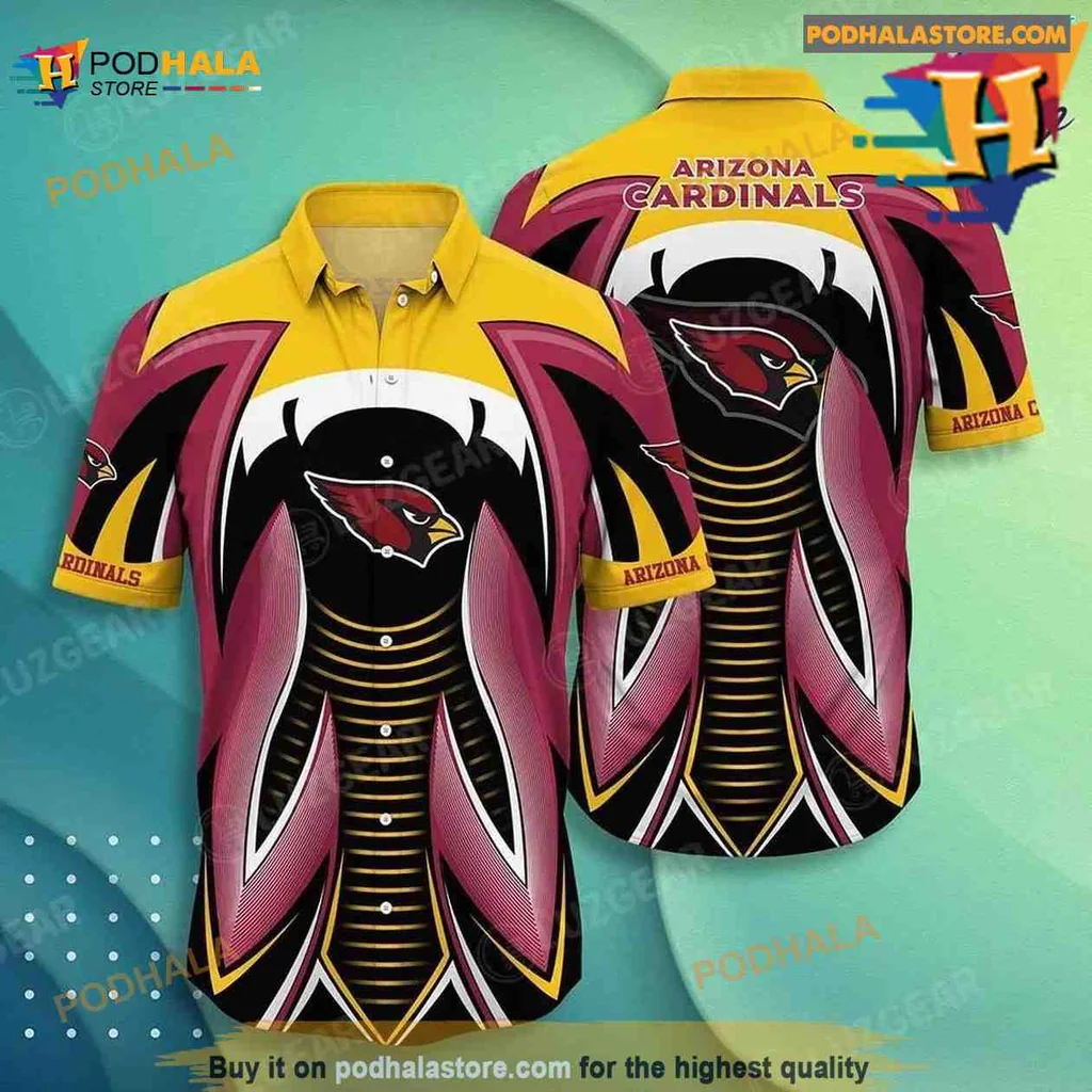 Arizona Cardinals Hawaiian Shirt Featuring Bold Team Logo And Colors