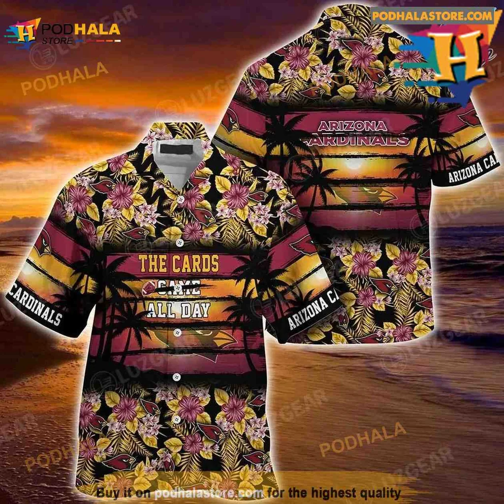 Arizona Cardinals Hawaiian Shirt Featuring The Cards All Day Design