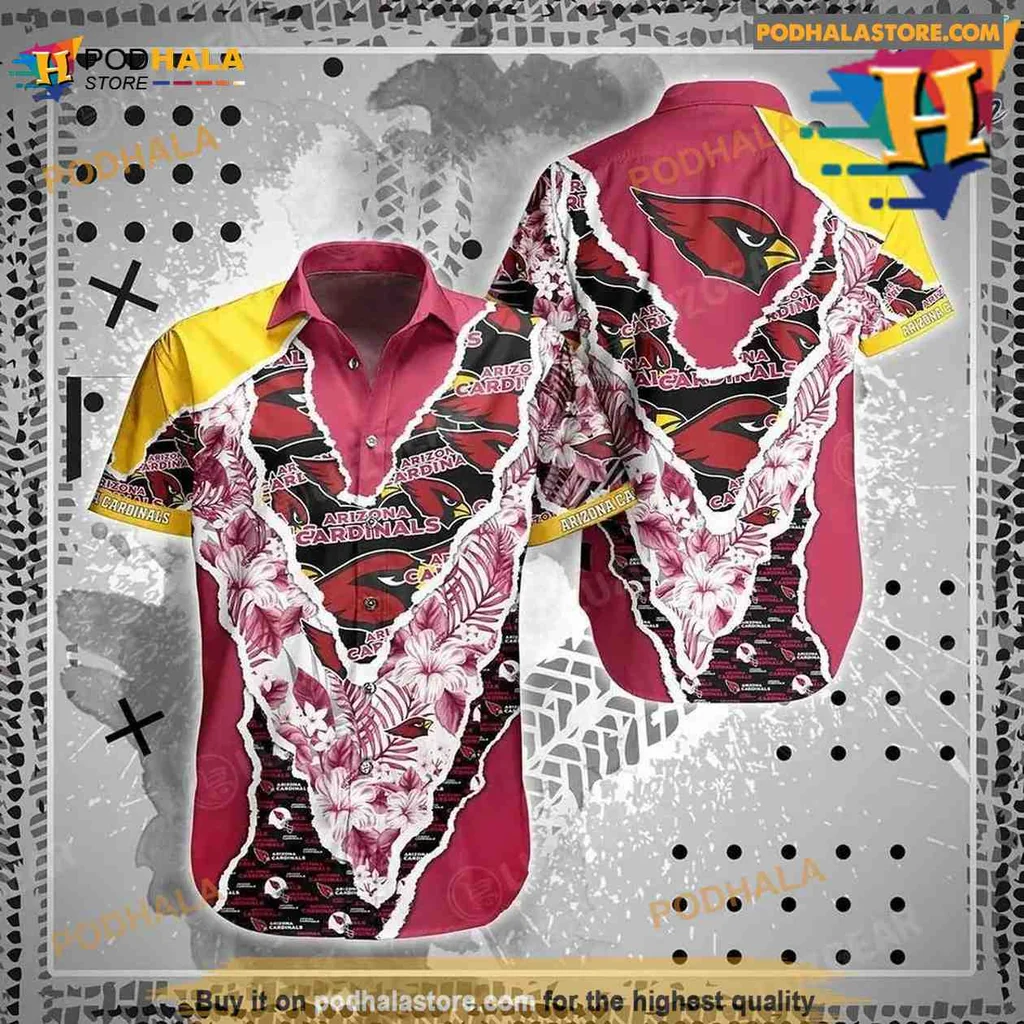 Arizona Cardinals Hawaiian Shirt With Bold Tropical Design