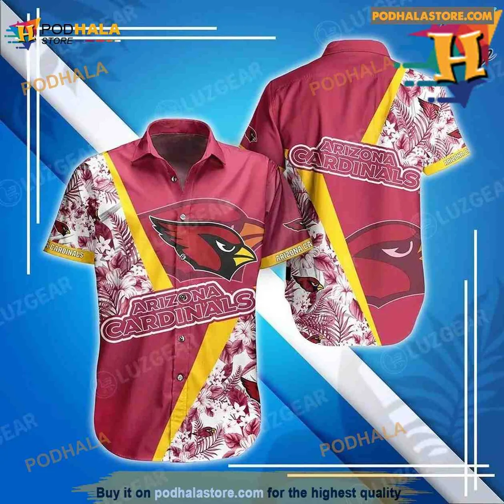 Arizona Cardinals Hawaiian Shirt With Tropical Floral Design For Fans