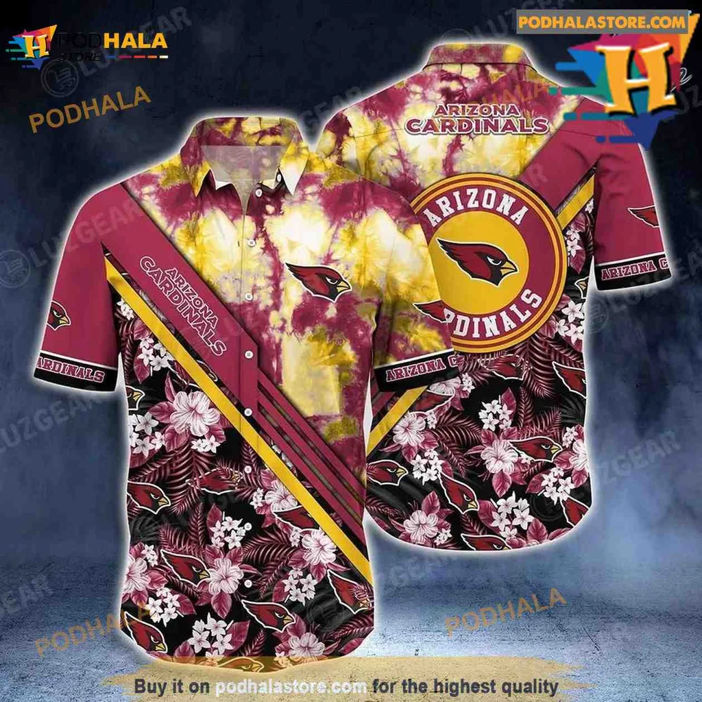 Arizona Cardinals Hawaiian Shirt With Tropical Floral Patterns