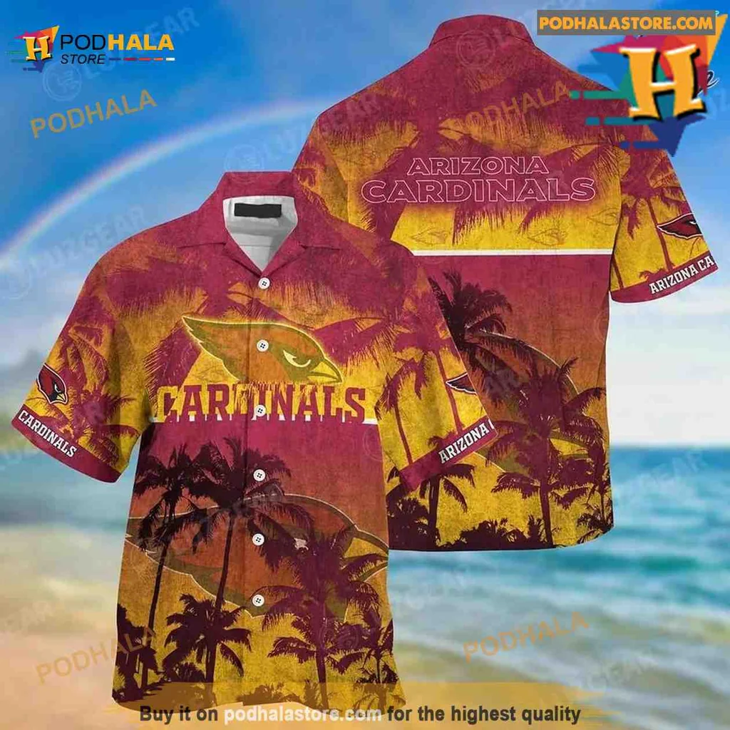 Arizona Cardinals Hawaiian Shirt With Tropical Palm Tree Design