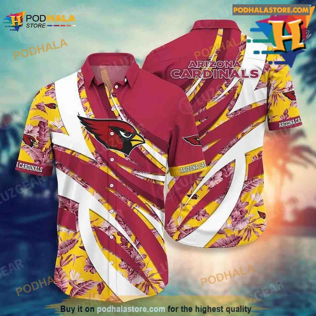 Arizona Cardinals Hawaiian Shirt With Tropical Patterns For Summer Sports Fans