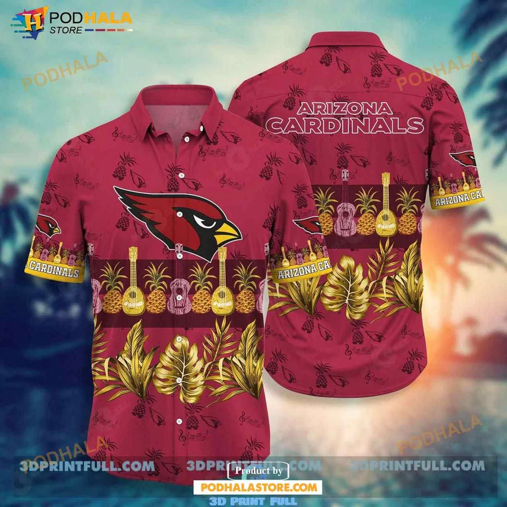 Arizona Cardinals Hawaiian Shirt With Tropical Pineapple Design