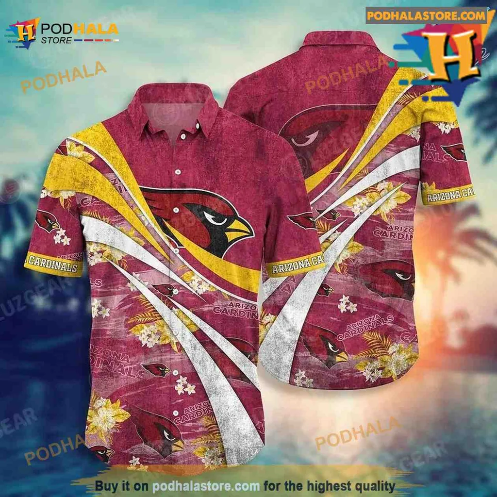 Arizona Cardinals Hawaiian Shirt With Vibrant Floral Pattern