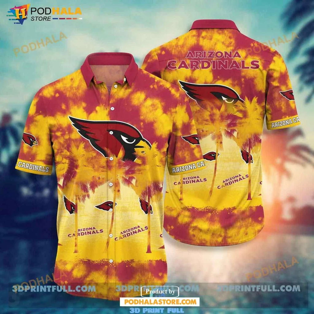 Arizona Cardinals Hawaiian Shirt With Vibrant Logo And Tropical Design
