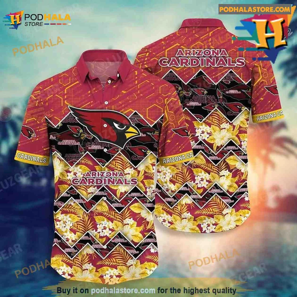 Arizona Cardinals Tropical Hawaiian Shirt With Hibiscus Flowers