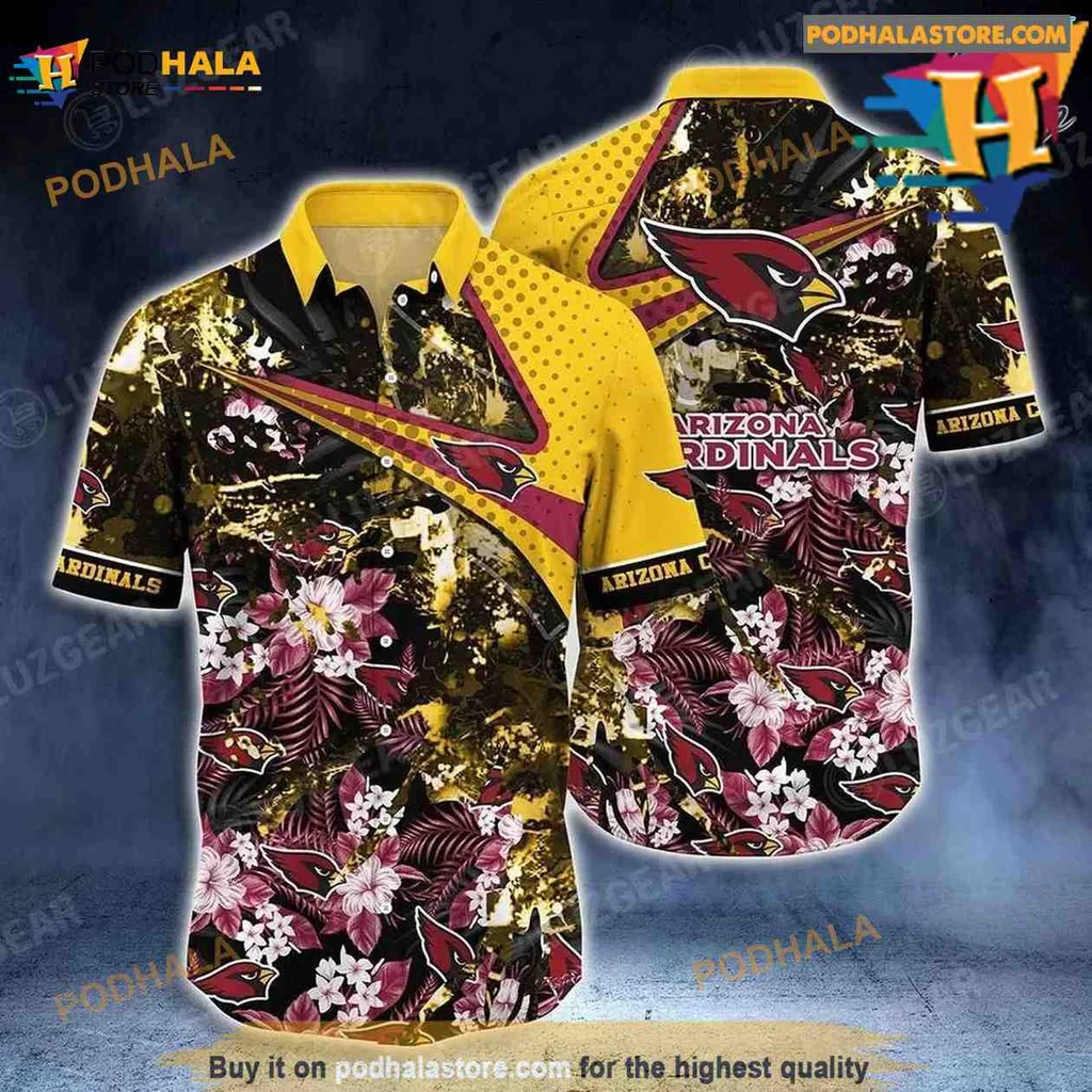 Arizona Cardinals Tropical Hawaiian Shirt With Vibrant Floral Design