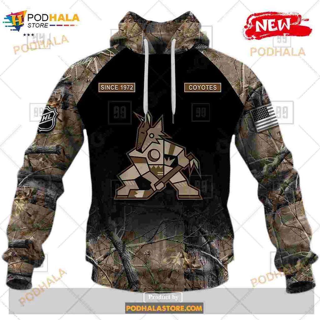 Arizona Coyotes Camouflage All Over Print Hoodie With Custom Name And Number Arizona Coyotes Camouflage All Over Print Hoodie With Custom Name And Number