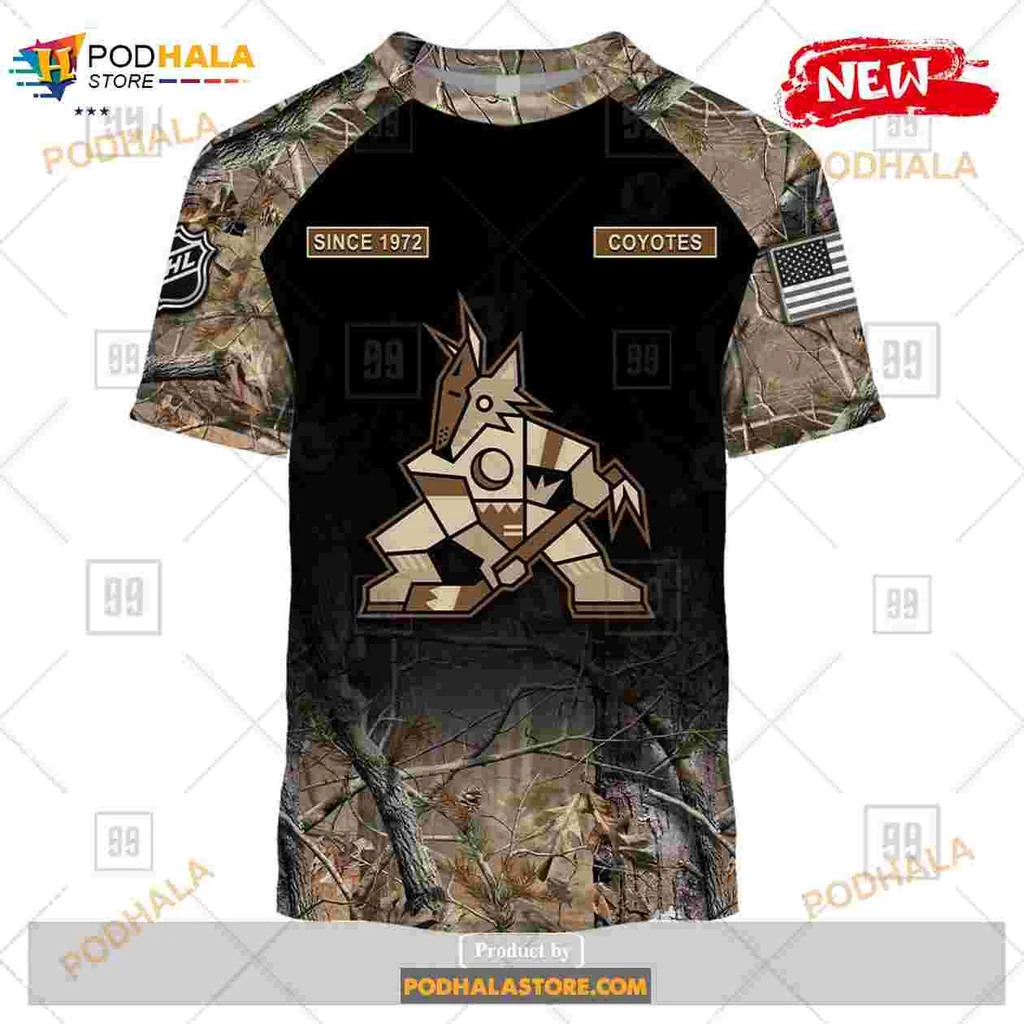 Arizona Coyotes Camouflage AOP Hoodie With Custom Name And Number Arizona Coyotes Camouflage AOP Hoodie With Custom Name And Number