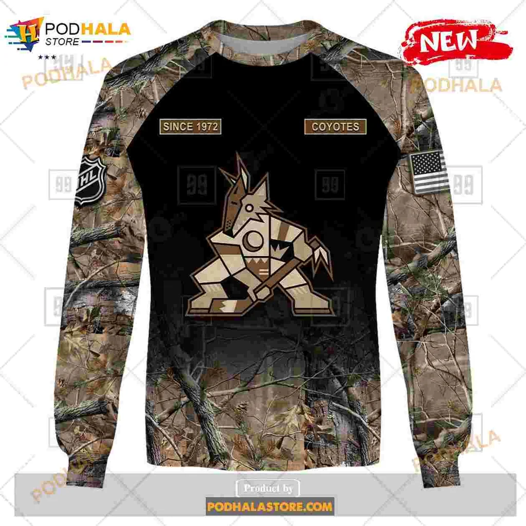Arizona Coyotes Camouflage 3D Print Hoodie With Custom Name And Number Arizona Coyotes Camouflage 3D Print Hoodie With Custom Name And Number